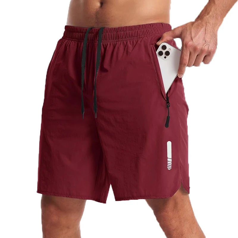 Shorts Masculinos de Treino com Bolsos Zíper