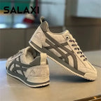 Tênis slip-on de lona branca respirável para homens